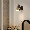 Axyaa Retro LED Wood Wall Lamp, Adjustable Angle Reading Light