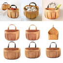 Axyaa Hand-woven Wood Kitchen Storage Basket with Handle