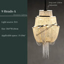 Axyaa Modern Tassels Chandelier | Iron Chain Hanging Light for Home LED