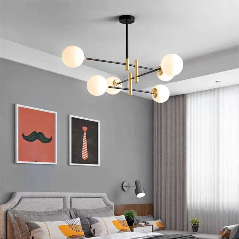 Axya Nordic Glass Ball Chandelier - Modern Ceiling Light for Home Decor