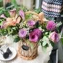 Handwoven Rattan Flower Basket by Axyaa - Versatile Storage & Décor Basket