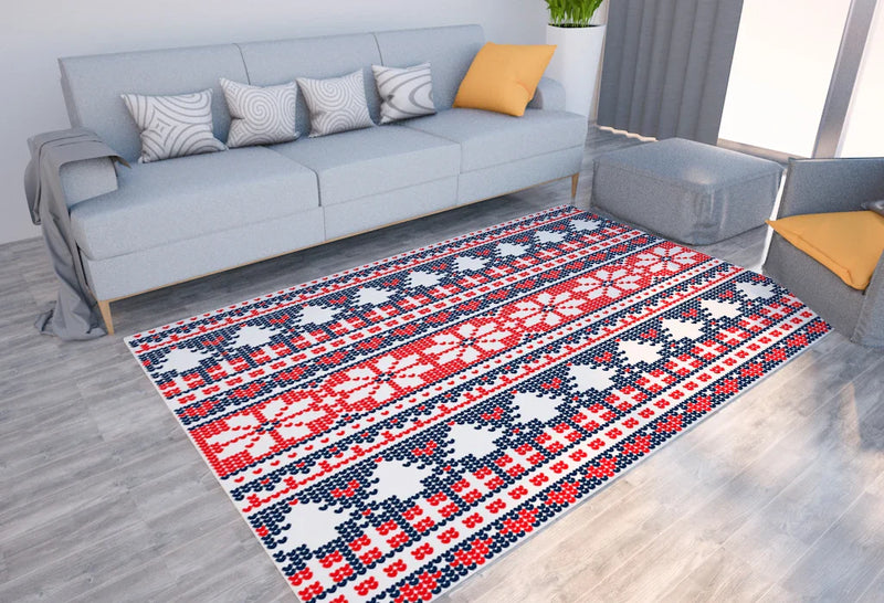 Axyaa Geometric Print Carpet for Boho Home Decor