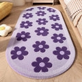 Axyaa Pink Flower Pattern Plush Carpet: Soft, Thick, Washable Rug for Bedroom & Living Room