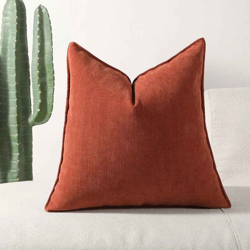 Axyaa Chenille Herringbone Embossed Pillowcase Set for Bedroom and Couch