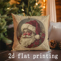 Axyaa Christmas Santa Claus Pattern Pillow Cover for Sofa, Bedroom, Car
