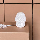 Axyaa Striped Glass Mushroom Table Lamp for Bedroom Decoration and Reading Lighting