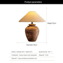 Axyaa Ceramic Desk Light LED Floor Lamp Fabric Lampshade Design