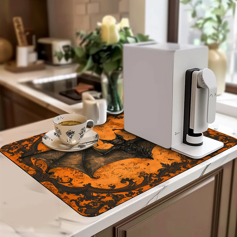 Axyaa Halloween Bat Kitchen Dish Mat Axyaa Halloween Bat Kitchen Dish Mat