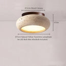Axyaa Yellow Travertine LED Ceiling Light for Home Decoration