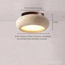 Axyaa Nordic Wood Yellow Travertine LED Ceiling Light for Modern Home Decor