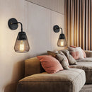 Axyaa Retro Industrial Wall Lights with LED Fixture, Wrought Iron Wind Net Shade for Home and Restaurant