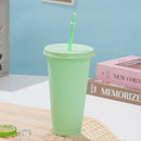 Axyaa 710ml Macaron Plastic Straw Cup - Large Capacity, Reusable, Ideal for Parties & Coffee