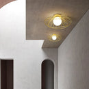 Industrial Ceiling Light Axyaa Straw Hat Glass Ball Lamp Nordic Creative Black or Gold