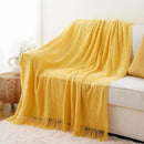Axyaa Dark Green Knit Throw Blanket - Lightweight Plaid Design for Christmas Decor