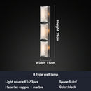 Axyaa Gold Black Marble Wall Lamp LED Sconce for Villa Living Room Bedroom Hallway