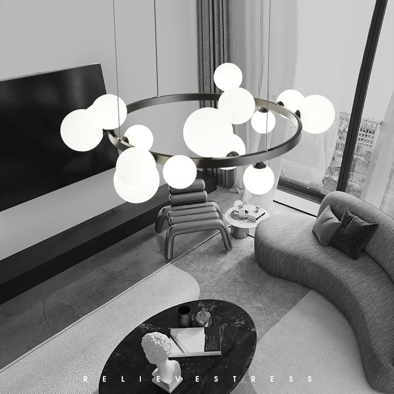 Axyaa Magic Bean Glass Chandelier - Luxury Nordic Minimalist Lighting