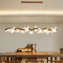 Axyaa LED Wood Chandelier: Elegant Ceiling Lamp for Home or Restaurant