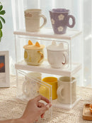 Axyaa Glass Cup Holder Tray Organizer for Kitchen and Living Room Storage