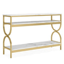 Axyaa 3-Tier Console Table: 55" Sofa Entryway Hallway Table, Open Storage Shelves