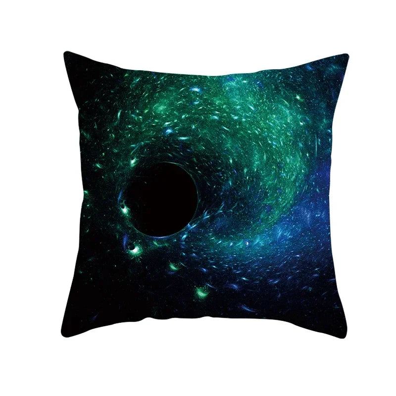 Axyaa Black Hole Polyester Pillowcase - Home Decor Cushion Cover for Sofa, 45X45CM