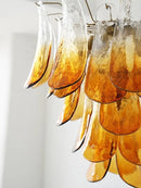 Axyaa Murano Glass Petal Chandeliers: Vintage Italian Pendant Lights for Living Room, Bedroom, Dining Table