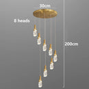 Axyaa Crystal Chandelier Stair Pendant Lamp Living Room Interior Lighting