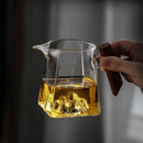 Glass Mountain Tea Strainer Set by Axyaa: Wooden Handle, Integrated Fair Cup & Filter