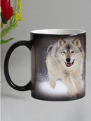 Axyaa Wolf Heat Sensitive Coffee Mug - 11oz Magic Color Changing Tea Cup