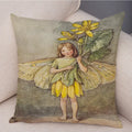 Axyaa Flower Girl Cushion Set - Fairy Tale Decor for Living Room, Bedroom Sofa