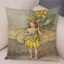 Axyaa Flower Girl Cushion Set - Fairy Tale Decor for Living Room, Bedroom Sofa