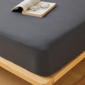 Axyaa Cotton Fitted Sheet with Elastic Bands for Double King Queen Bed, Non-Slip Solid Color