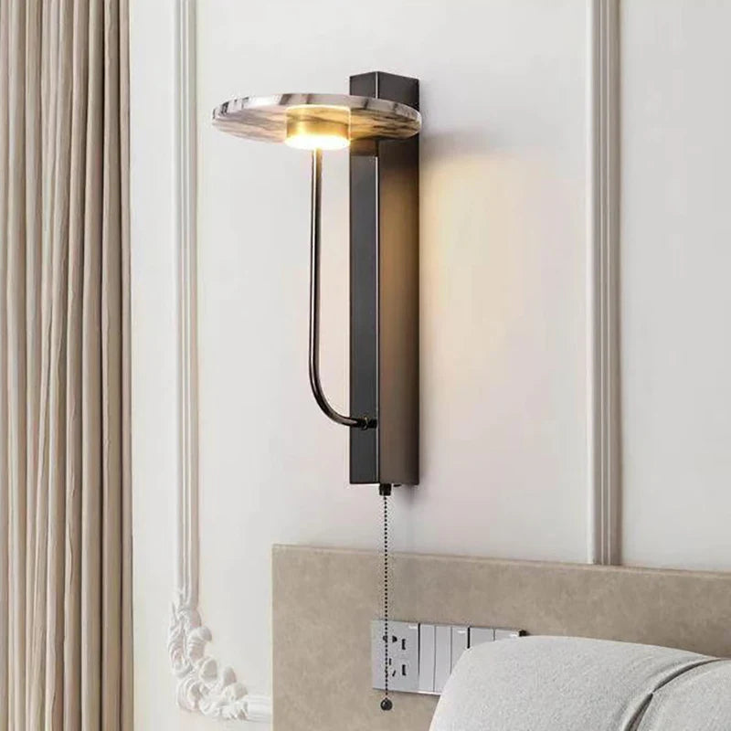 Natural Stone Wall Lamp Switch Indoor Parlor Bedroom Sconce Axyaa Atmosphere Lighting