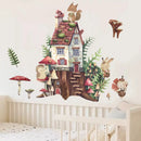 Axyaa Boho Forest Animals Mushroom Wall Stickers Removable DIY Mural Decor