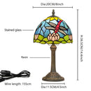 Axyaa Dragonfly Style Stained Glass Table Lamp for Bedroom and Living Room