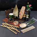 Axya Bamboo Sushi Plate Set with Sashimi Decorations