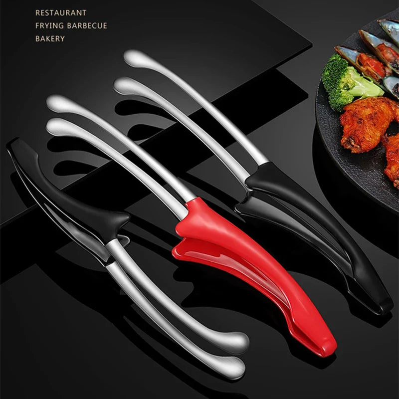 Axyaa Silicone Handle Stainless Steel Food Tongs
