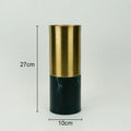 Axyaa Imitation Marble Gold Metal Vase & Artificial Flowers Decor - Desk Decoration Craft