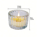 Glass Tealight Candle Holder Set by Axyaa - Clear Mini Candlestick Table Centerpiece
