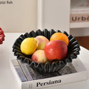 Axyaa Wave Edge Ceramic Fruit Plate Snack Bowl Set