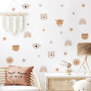 Axyaa Rainbow Bear Animals Nursery Wall Decals for Girls Bedroom Decor