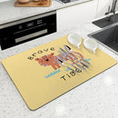 Axyaa Bear Design Absorbent Kitchen Draining Mat