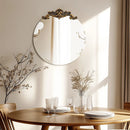 Axyaa Baroque Antique Round Mirror Wall Decor - 24/28/32/36 inch