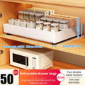 Axyaa Slide Out Cabinet Organizer Carbon Steel Kitchen Storage Drawer Pantry Rack