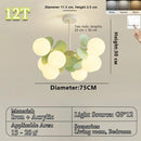 Axyaa Green Bean Molecule Chandelier: Modern French Cream Style for Warm & Romantic Living Rooms