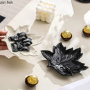 Axyaa Ceramic Maple Leaf Plate for Snacks & Jewelry Storage