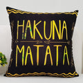 Axyaa Black Yellow Alphabet Letter Cushion Cover - Square Polyester Pillow Case
