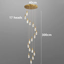 Axyaa Crystal Chandelier Stair Pendant Lamp Living Room Interior Lighting