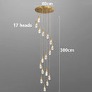 Axyaa Crystal Chandelier: Modern Stair Pendant Lighting for Living Room and Interior