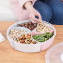 Axyaa Divided Snack Tray with Lid: Multi-function Food Storage Compartment
