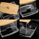 Clear Cotton Swabs & Pads Holder Dispenser by Axyaa: Bathroom & Art Supplies Organizer